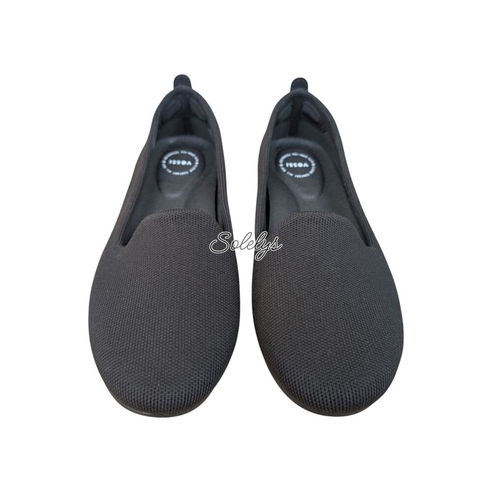 Vessi Market Flat Waterproof Dyma-Tex Knit Casual Shoe Black Womens 6
